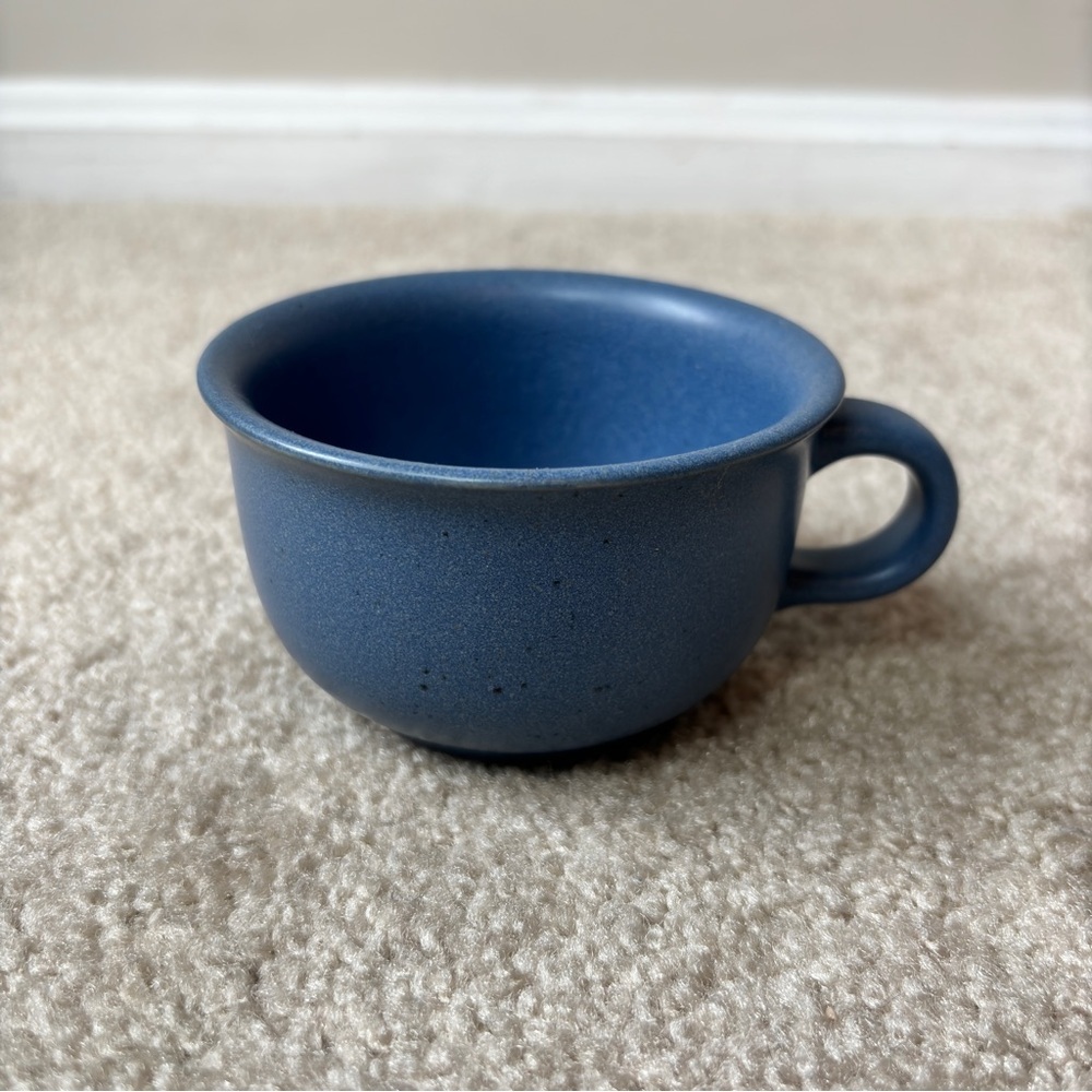 Dansk Vintage Mesa Sky Blue Set of 4 Small Ceramic Coffee or Tea Mugs KW Japan - Picture 4 of 11